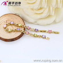 Xuping moda 14k ouro pulseira de cor de luxo de zircão (73712)
